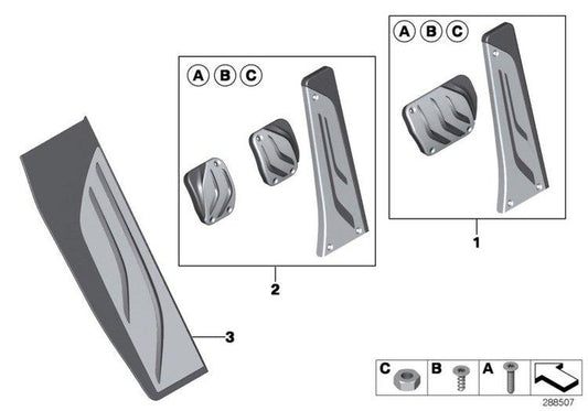 Reposapiés En Acero Inoxidable M Performance Para Bmw F25 Y F26. Original Recambios