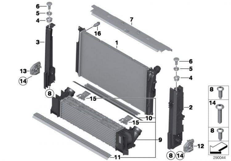 Soporte Lateral Módulo Radiador Para Bmw F2X. Original Recambios