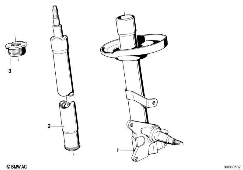 Inserto de Amortiguador para BMW Serie 6 E24 (OEM 31321117216). Original BMW.