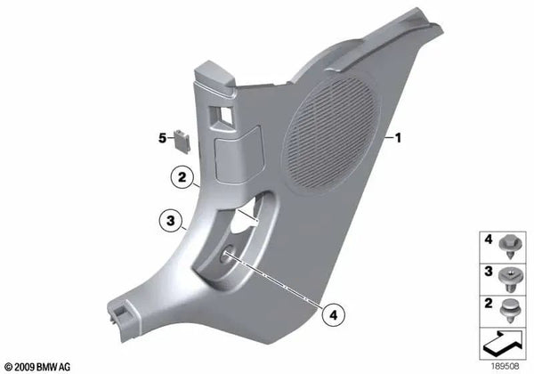 Revestimiento lateral delantero derecho para BMW Z4 E89 (OEM 51439128454). Original BMW