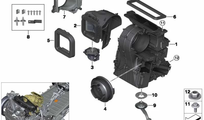 Cubierta acústica para BMW Serie 1 F40, F52, Serie 2 F44, F45, F46, i I01, X1 F48, X2 F39, MINI F54, F55, F56, F57, F60 (OEM 64119297734). Original BMW