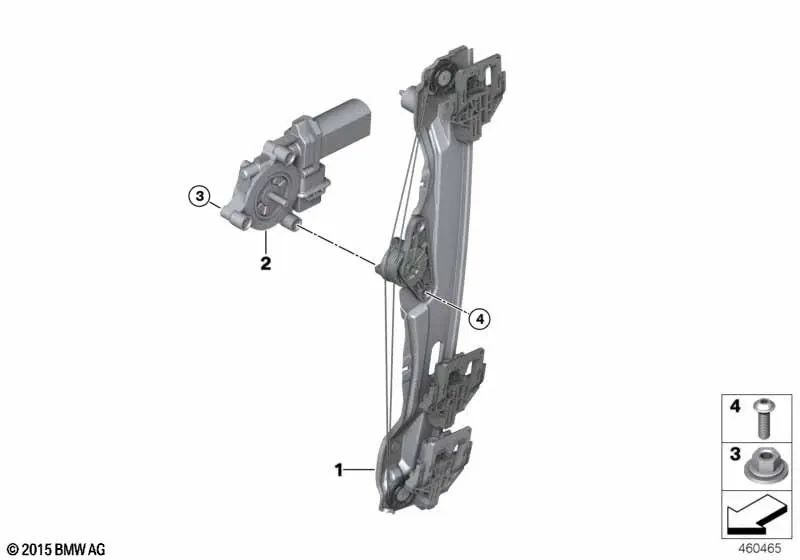 Rear left window lift motor for BMW X2 F39 (OEM 67627473089). Original BMW.