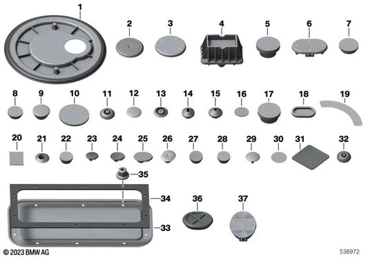 Closing cover for BMW F40, F44, F45, U06, F48, F49, U11, F39 (OEM 51717453926). Original BMW.