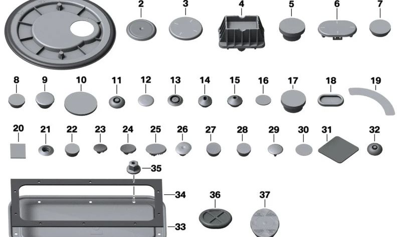 Tapón de cierre OEM 51713402867 para BMW F40, F44, F45, F39, E83, F15, F85, F16, F86. Original BMW