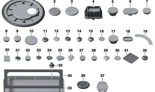 Tapa del Paso de la Columna de Dirección para BMW Serie 1 F40, F52, F70, Serie 2 F45, F46, U06, X1 F48, U11, X2 F39, U10, MINI F54, F55, F56, F57, F60, U25 (OEM 51477304362). Original BMW.