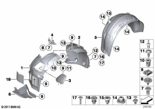 Cubierta inferior derecha para BMW Serie 6 F06, F06N (OEM 51757988574). Original BMW.