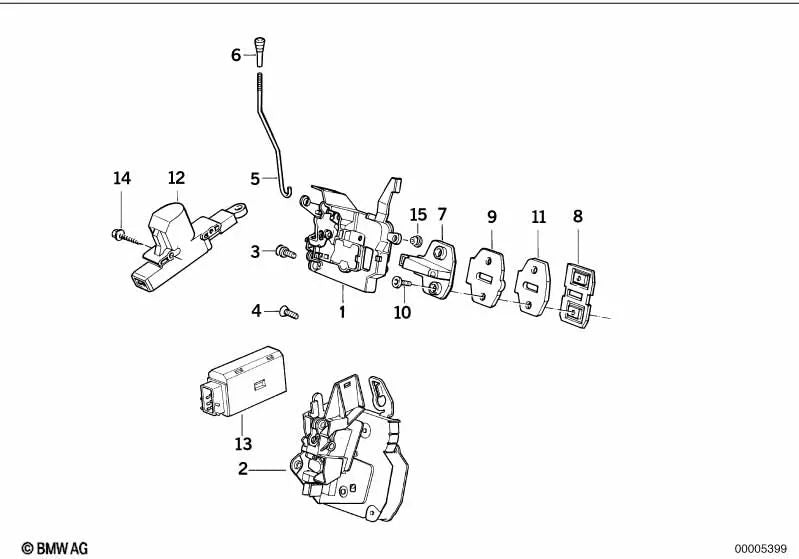 Left lever for BMW E34 (OEM 51211946391). Original BMW