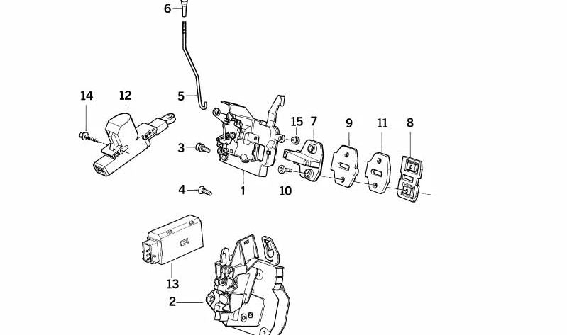 Cerradura puerta delantera izquierda OEM 51211944015 para BMW E34. Original BMW.