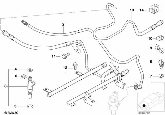 Zulaufrohr für BMW Z8 E52 (OEM 13311407982). Original BMW