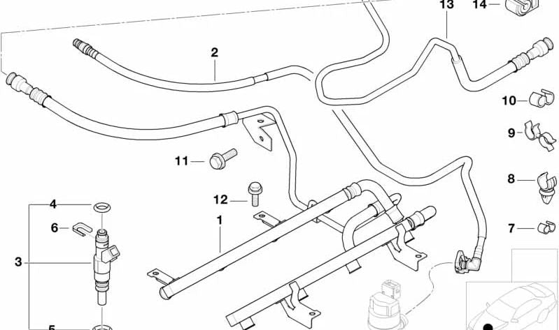 Fuel injector OEM 13641407938 for BMW E39, E52. Original BMW.