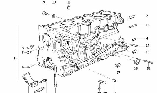 Cárter de cigüeñal con pistones para BMW E36, E34, E39, E38 (OEM 11112245750). Original BMW