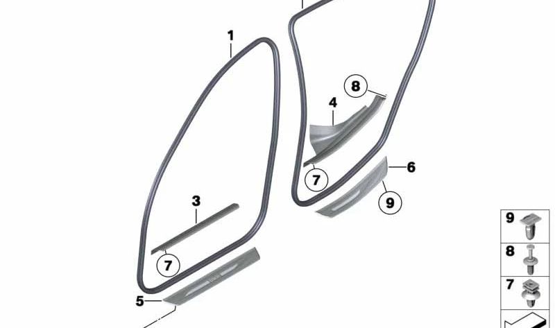 Cubierta de Entrada Delantera Derecha para BMW F10 (OEM 51478050050). Original BMW