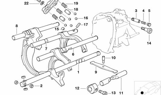 Altere a haste com a BMW Union Series 1 E87, Série 3 E36, E46, Série 5 E34, E39, Z4 E85 (OEM 23317525595). BMW original