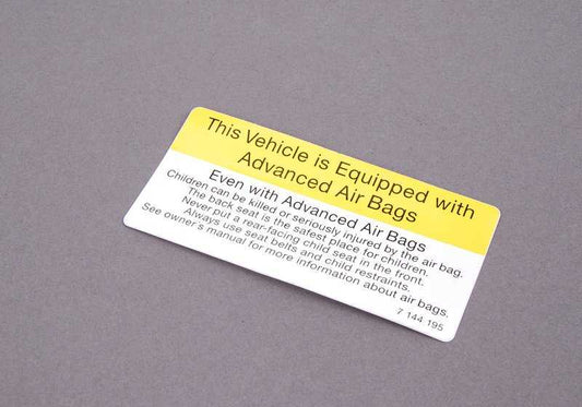 Airbag warning sign for BMW series 1 E81, E82, E87, E88, F20, F21, 3 E36, E46, E90, E91, E92, E93, E93, series 5 E34, E39, E60, E61, F07, F10, F11, F18, Series 6 E63, E64, F12, F13, F13, Series 7 E38 E65, E66, F01, F02, F04, série 8 E31, X1 E84, X3 E83,