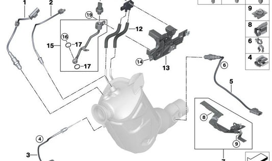 Differenzdrucksensor für BMW F40, F44, F45N, F46N, G42, G20, G20N, G21, G21N, G28, G28N, G22, G22N, G23, G23N, G26, G26N, G30, G30N, G31, G31N, G32, G32N , F48, F48N, F39, G01, G01N, G02, G02N, G05, MINI F54, F54N, F55, F55N, F56, F56N, F57, F60,