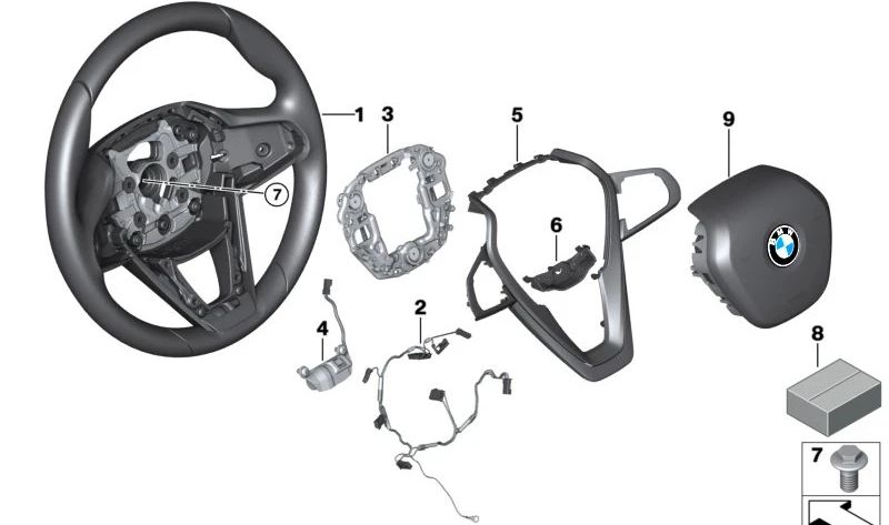 Embellecedor para Volante para BMW X5 G05, G05N, X6 G06 (OEM 32307947939). Original BMW