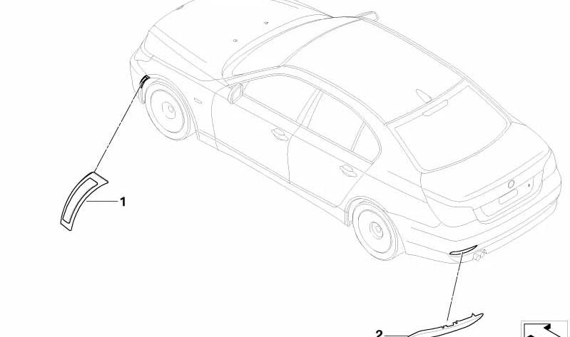 OEM left lateral reflector 63147176671 for BMW E63, E64. Original BMW.