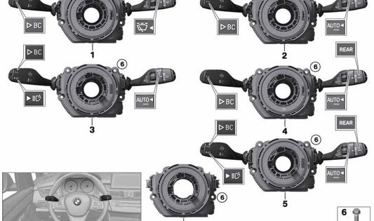 Centro de Control Columna de Dirección para BMW X1 F48, X5 F15, F85 (OEM 61316828977). Original BMW