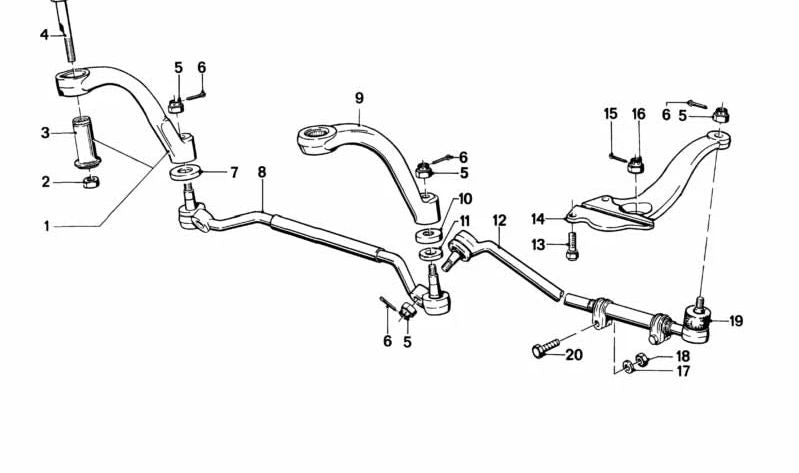 Rótula para BMW E12, E24, E23 (OEM 32211114843). Original BMW