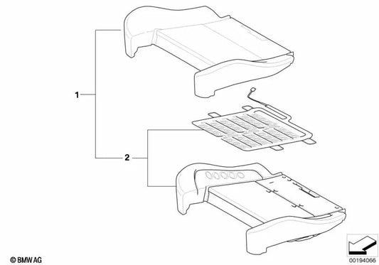 Sports seat upholstery part for BMW X5 E70, X6 E71 (OEM 52107247498). Original BMW