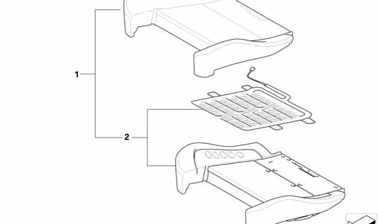 Funda de asiento de cuero OEM 52107287278 para BMW X5 (E70), X6 (E71), ActiveHybrid X6 (E72). Original BMW.