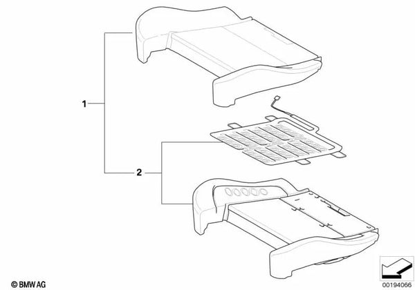 Parte de tapicería del asiento deportivo para BMW X5 E70, X6 E71 (OEM 52107247498). Original BMW