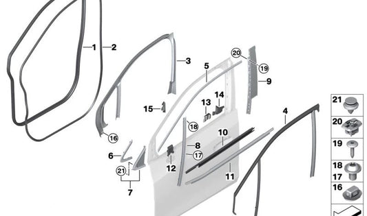 OUTDOOR MOLDING Right Front Door OEM 51338496300 for BMW U06. Original BMW.