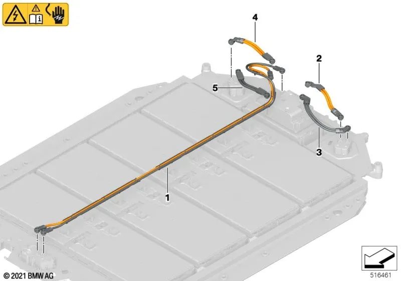 Mazo de cables de batería de alta tensión para BMW G60 (OEM 61278846854). Original BMW