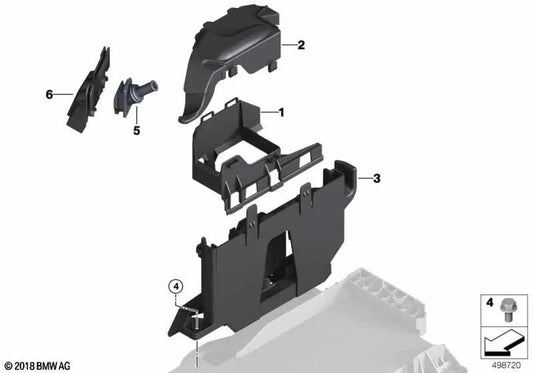 Cubierta para BMW Serie 1 F40, F52, Serie 2 F44, F45N, F46, F46N, X1 F48, F48N, F49N, X2 F39 (OEM 12908581751). Original BMW