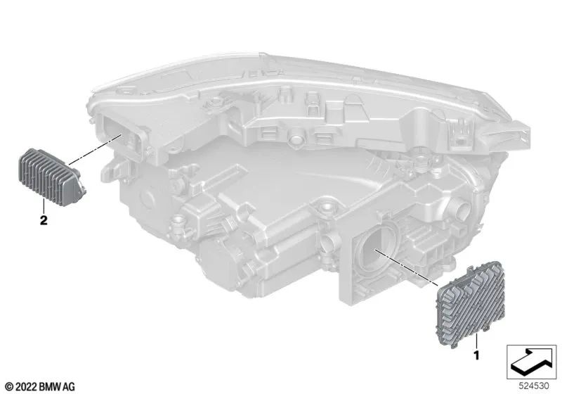 Módulo LED intermitente / luz diurna derecho para BMW G07N (OEM 63115A417C4). Original BMW