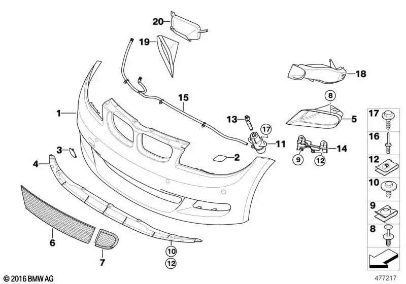 Soporte lavafaros Izquierdo/derecho para BMW E81, E82, E87, E88. Original BMW. . Original BMW