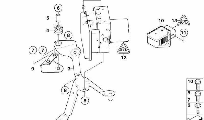 Soporte Hydroaggregat para BMW Serie 5 E60N, E61N (OEM 34516774675). Original BMW.