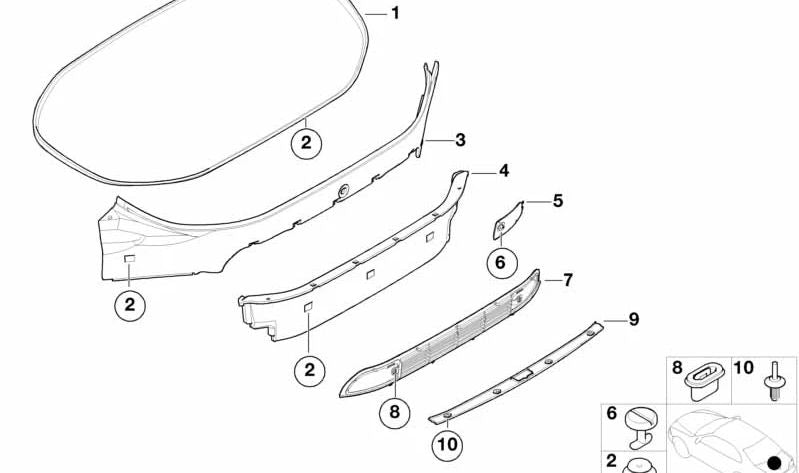 OEM 51478266988 Trunk lower liner for BMW E52 (Z8). Original BMW