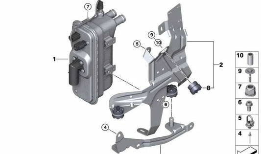 Soporte Calentador de Paso Eléctrico para BMW F30N (OEM 64219380985). Original BMW