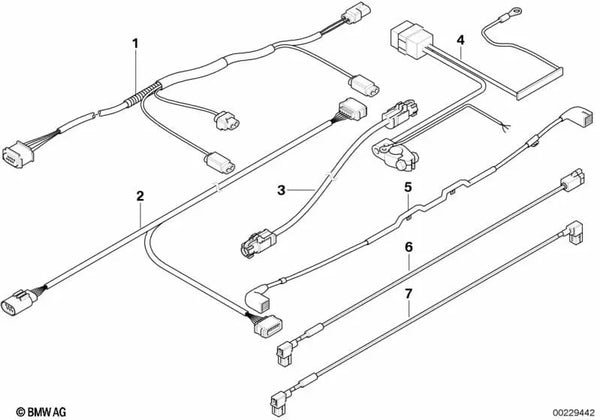 Juego de cables para BMW E60N, E61N (OEM 61129122282). Original BMW.