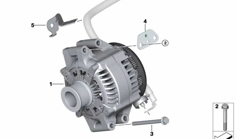 Supporto alternatore OEM 12317848109 per BMW F87, F80, F82, F83. BMW originale.