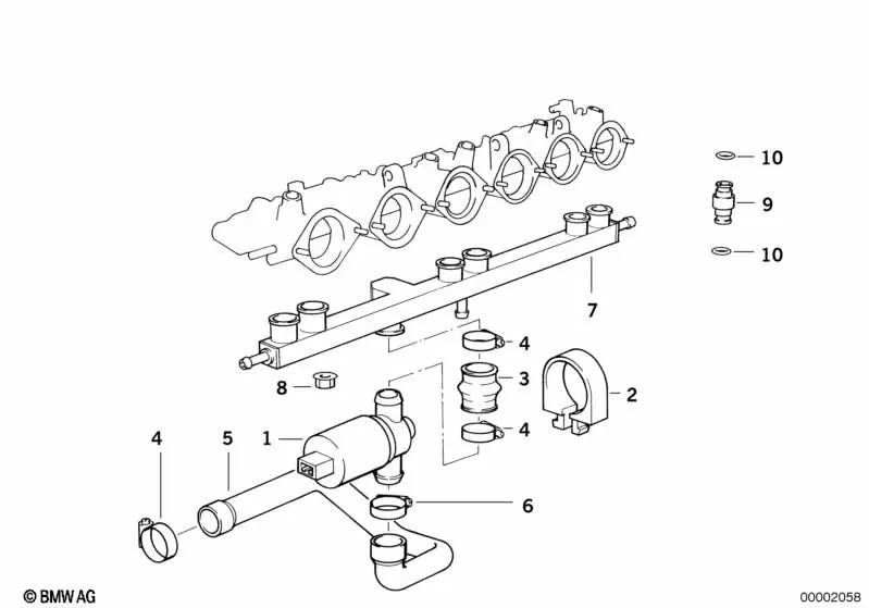 Manguera para BMW Serie 5 E34 (OEM 13411317939). Original BMW