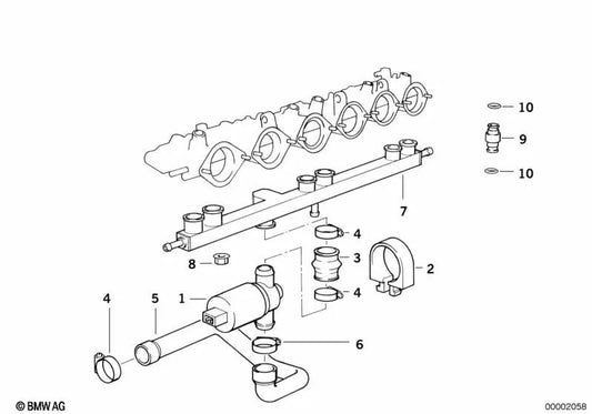 Fuelle para BMW E34 (OEM 13411318496). Original BMW