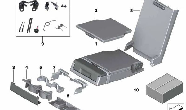 Tapa Portavasos para BMW Serie 5 F10, F11, F18, G30, G31, Serie 6 G32 (OEM 52207277920). Original BMW