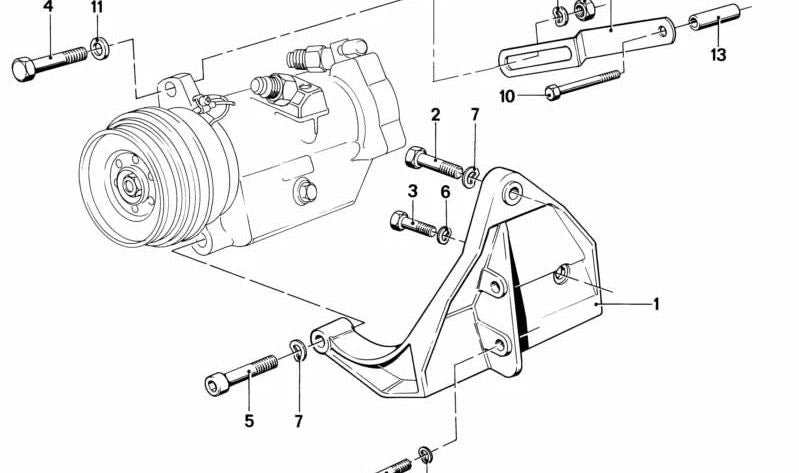 Air conditioning pipe OEM 64521261305 for BMW E12. Original BMW.