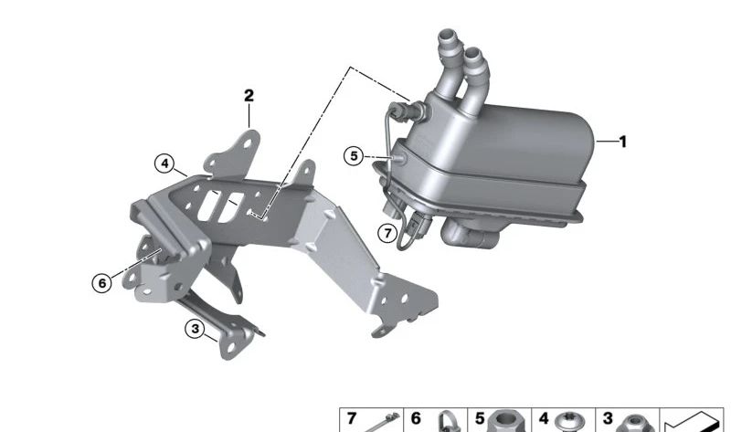 Soporte calentador eléctrico OEM 64216817999 para BMW G20, G21. Original BMW.