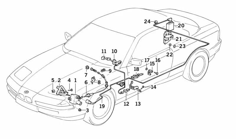 Soporte para control de crucero/Cable Bowden para BMW E31 (OEM 35411161630). Original BMW