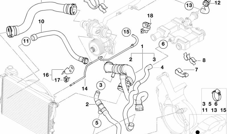 Supporto del tubo OEM 11727785370 per BMW 7 Series (E38) e Z4 (E89). BMW originale.