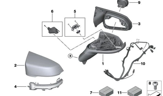 Módulo de luz derecho para BMW Serie 2 U06, X1 U11 (OEM 51165A16112). Original BMW.