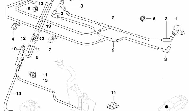 Soporte de Tubo para BMW E30, E28, E34, E32, E38, E31 (OEM 61131379087). Original BMW.