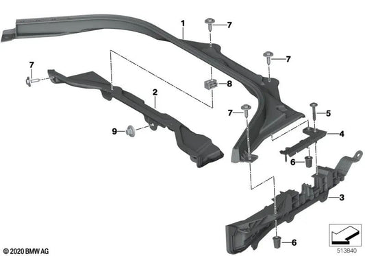 Sealing frame lower left for BMW G29 (OEM 61136991257). Original BMW