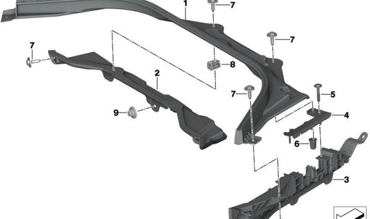 Marco de Sellado Inferior Derecho para BMW G29 (OEM 61136991258). Original BMW