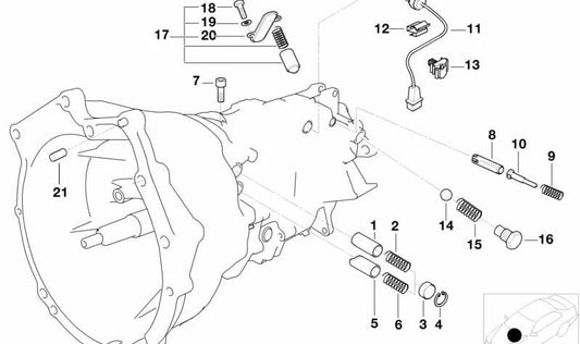 Perno de bloqueo (Sperrbolzen) OEM 23311224130 para BMW E87, E21, E30, E36, E46, E28, E34, E39, E24, E23, E32, E38, E31, Z1, Z3, E52. Original BMW.