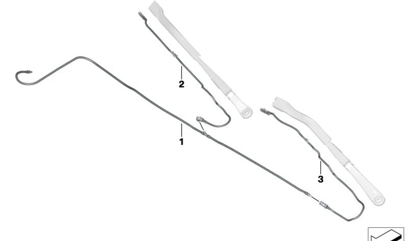 Tubo del sistema Oemparabrisas cuebrisas 6167464760 per BMW G42, G87, G20, G21, G28, G80, G81, G22, G23, G26, G82, G83. BMW originale.