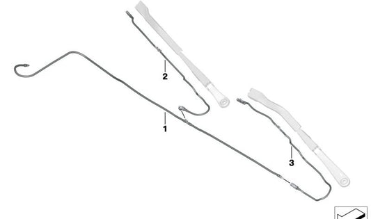 Mangueira do sistema Oemparabrisas Cuebrisas 6167464760 para BMW G42, G87, G20, G21, G28, G80, G81, G22, G23, G26, G82, G83. BMW original.